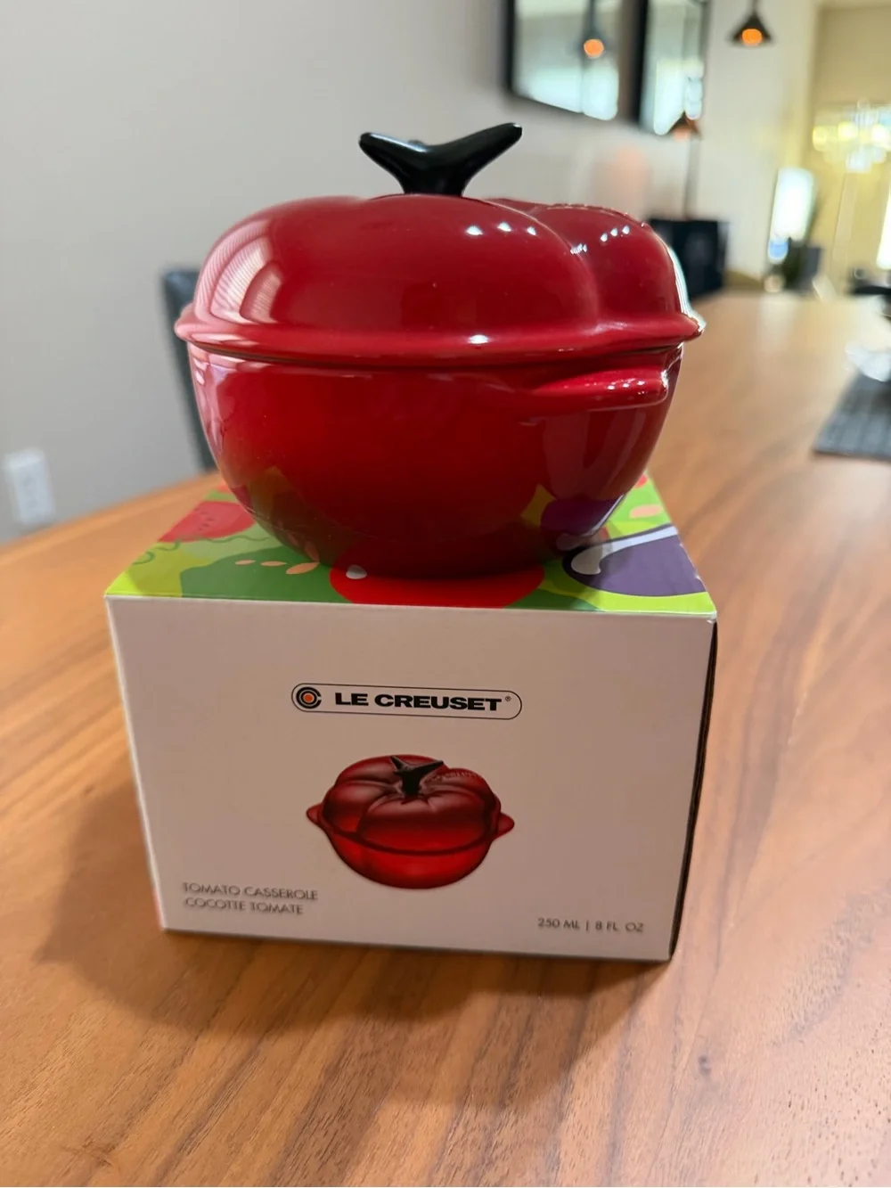 Le Creuset Red Tomato Mini Cocotte with Black Stem
